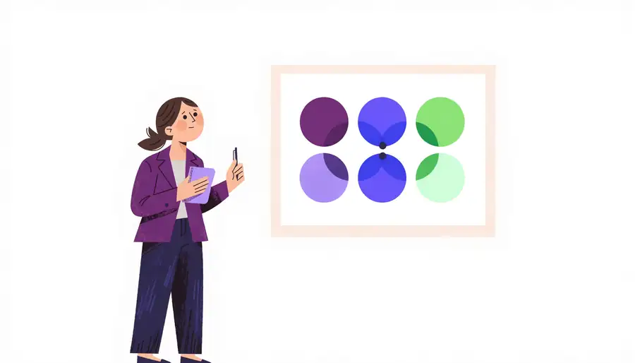Observing a board with six overlapping circles